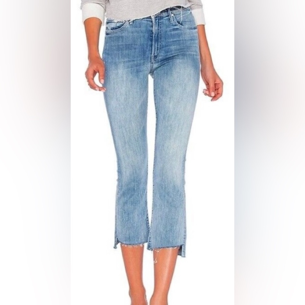 Mother Size 27  The Insider Crop Step Fray Twenty Eight A Half Wishes Blue